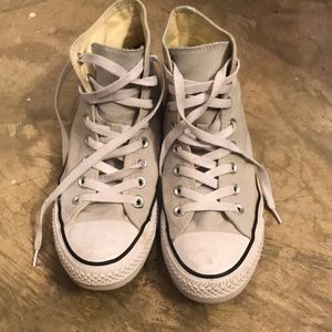 Pale grey high top converse